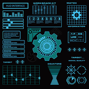未来派蓝色虚拟图形触摸用户界面测量控制板柜台显示器雷达电脑游戏创新航海测试图片