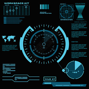 未来派蓝色虚拟图形触摸用户界面导航电脑数据显示器控制雷达创新插图高科技控制板图片