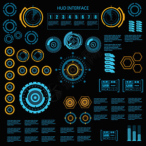 未来派蓝色虚拟图形触摸用户界面技术创新高科技显示器运动界面控制玻璃圆圈数据图片