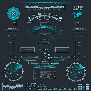 未来派蓝色虚拟图形触摸用户界面展示柜台传感器游戏技术导航雷达用户项目控制图片