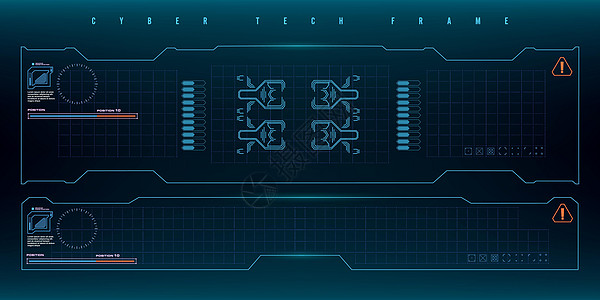 HUD 网络技术框架 未来派虚拟屏幕框架测量柜台创新雷达数据导航用户插图传感器设计图片