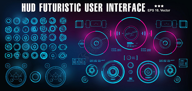 科幻未来派 hud 仪表板显示虚拟现实技术 scree控制运动屏幕用户雷达插图展示界面测试创新图片