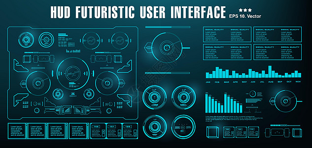 科幻未来派 hud 仪表板显示虚拟现实技术 scree展示控制板用户设计显示器游戏插图柜台屏幕运动图片