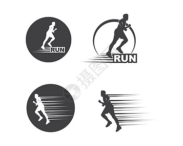 奔跑的人图标矢量图设计运动活动男性插图优胜者活力俱乐部训练短跑男人图片