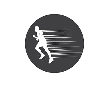 奔跑的人图标矢量图设计运动俱乐部标识运动员插图短跑白色海报竞赛优胜者图片