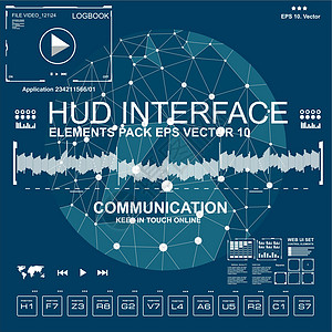 信息图表元素未来派用户界面 HUD ui ux 抽象背景与连接点图片