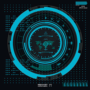未来派蓝色虚拟图形触摸用户界面航海商业玻璃游戏用户界面数据高科技控制板插图图片