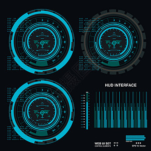 未来派蓝色虚拟图形触摸用户界面屏幕导航技术控制板界面雷达柜台高科技商业数据图片