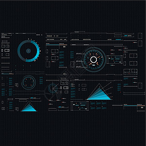 未来派蓝色虚拟图形触摸用户界面用户控制板运动屏幕游戏高科技传感器数据商业插图图片