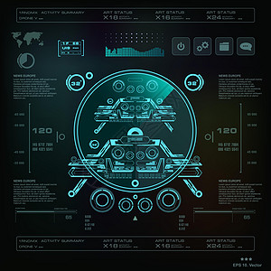 未来派虚拟图形触摸用户界面目标控制板柜台游戏运动屏幕用户插图界面玻璃数据图片