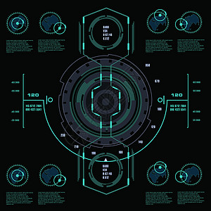 未来派虚拟图形触摸用户界面目标用户全球创新定位显示器展示插图游戏航海技术图片