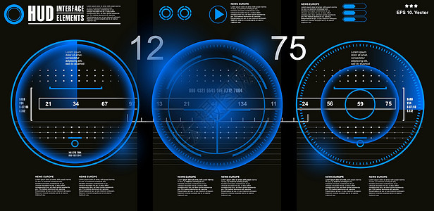 未来派虚拟图形触摸用户界面目标玻璃系统数据控制航海用户显示器圆圈技术展示图片