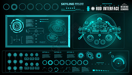 未来派虚拟图形触摸用户界面运动展示创新数据导航圆圈高科技技术游戏控制板图片
