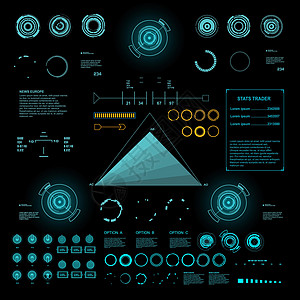 未来派虚拟图形触摸用户界面数据展示玻璃柜台雷达全球界面游戏控制板传感器图片