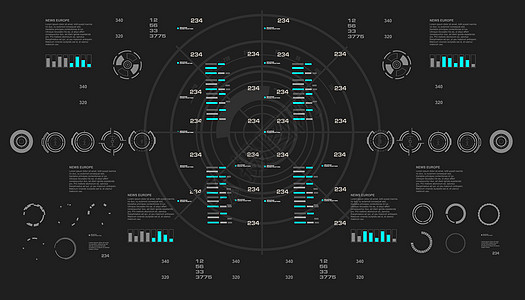 未来派虚拟图形触摸用户界面目标雷达传感器圆圈导航航海控制板玻璃系统显示器高科技图片