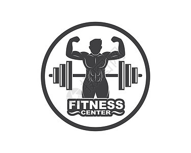 健美运动员健身健身房图标徽标徽章矢量它制作图案插图腹肌建设者中心杠铃锻炼举重男人力量重量图片