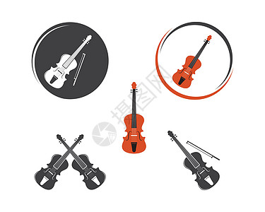 小提琴图标矢量图设计岩石吉他旋律低音乐器细绳音乐乐队电吉他艺术图片