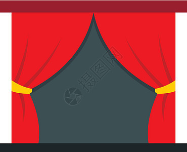红色舞台窗帘图片