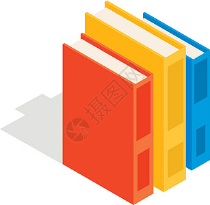 垂直堆叠的彩色书籍图标图片