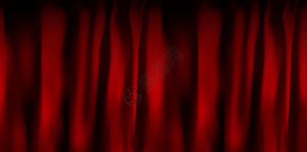 逼真的彩色红色天鹅绒窗帘折叠起来 在家里的电影院选择幕布 它制作图案矢量展示装饰电影推介会丝绸娱乐剧院布料艺术风格图片