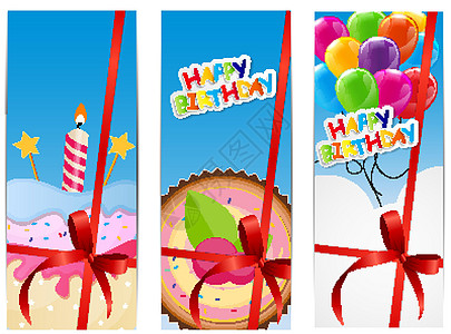 颜色光面生日快乐气球横幅背景边界卡片狂欢惊喜标签卡通片收藏乐趣娱乐插图图片