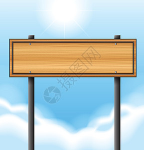 一个空的木招牌绘画角落框架线条四边形阳光射线广告科学双方图片