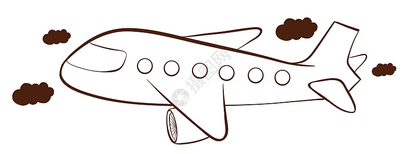 飞机往返白色剪贴引擎国际航空公司运输翅膀绘画天空图片
