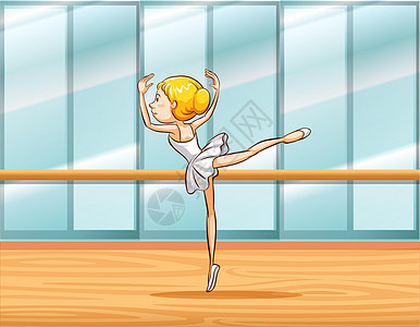 芭蕾酒吧卡通片健身房成人地面爱好训练运动女孩房间图片