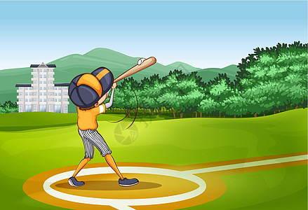 垒球公司锻炼训练运动公园法庭蝙蝠棒球绘画风景图片