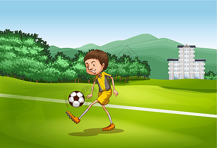 足球乐趣力量娱乐训练场景草地运动卡通片公司运动员图片