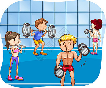 重量提升训练工具白色乐趣男人运动活动绘画娱乐锻炼图片