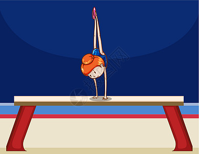 体操学活动女性练习卡通片平衡运动员女孩剪贴锻炼娱乐图片
