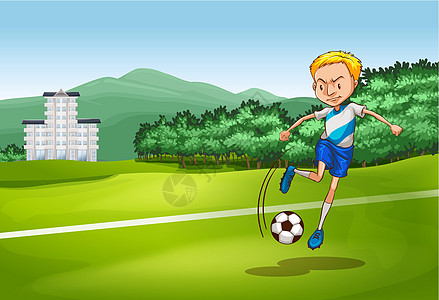 足球乐趣场景运动员风景草地男人公园力量卡通片法庭图片