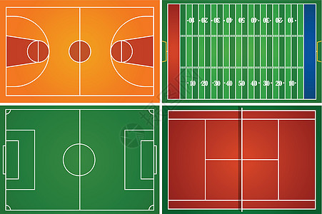运动场和球场网球闲暇夹子绘画运动图表红土艺术足球框架图片