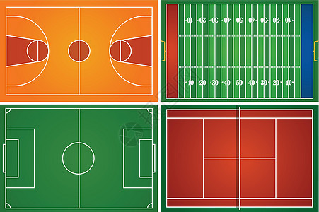 运动场和球场网球闲暇夹子绘画运动图表红土艺术足球框架图片