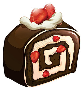 草莓巧克力蛋糕卷图片