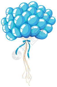 束带丝带的蓝色气球图片