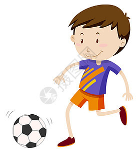 踢足球的男孩青年夹子瞳孔童年运动锻炼孩子们插图足球绘画图片