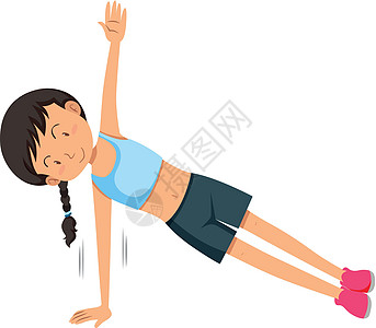 一名年轻女子重量训练练习夹子艺术健身房力量运动插图肌肉运动员活动女孩图片