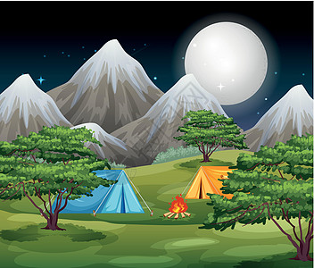 露营地在自然场景中露营设计图片