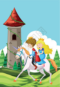 骑马的王子和公主历史艺术皇家男性童话夹子故事收藏王国骑术图片