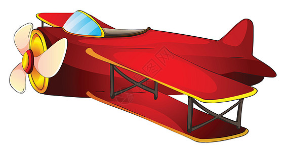 飞机桁架卡通片飞行员车辆螺旋桨玩具绘画剪贴草图红色图片