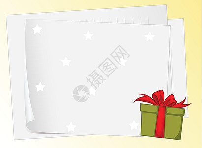 纸床单和礼品盒线条生日庆典空白卡通片展示织物节日红带黄色图片