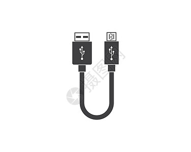 usb 图标矢量图电脑技术电缆收费驾驶插头黑色插图力量插座图片