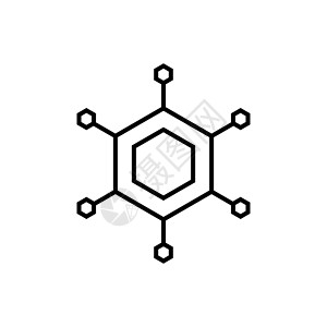 六角形线性图标 六边形概念笔画符号设计图片
