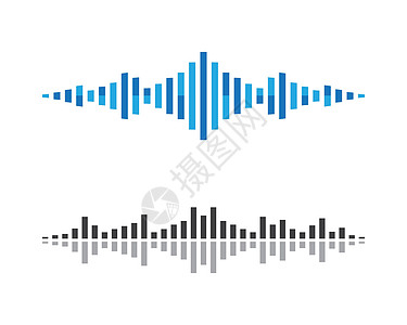 声波矢量图标插图设计嗓音光谱工作室均衡器酒吧波形放大器艺术派对墙纸图片