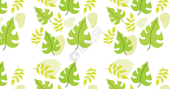 无缝模式 不同叶叶和树枝     矢量自然艺术风格花园打印季节纺织品装饰植物装饰品图片