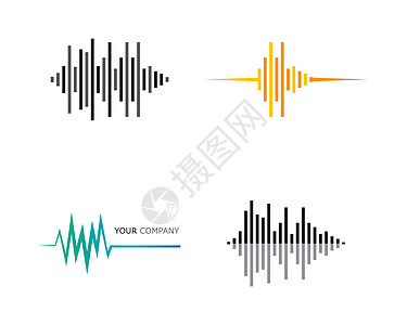 声波矢量图标插图设计展示波形体积音乐俱乐部海浪墙纸频率立体声技术图片