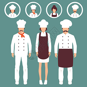 厨师餐厅车食物职业美食面包师男性女士厨房男人服务工作图片