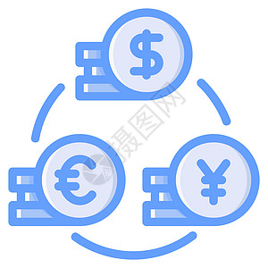 钱图标设计蓝色万科交换市场现金插图货币财富零售信用库存银行业图片